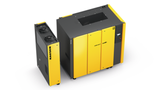 CSDX rotary screw compressor with add-on dryer.