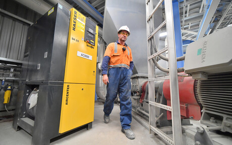 Kaeser Compressors reference project: One of the existing Kaeser compressors that was already onsite and working reliably at Golden Bay Cement