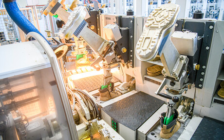 Kaeser Compressors reference project: Here the advanced dual density soles of all Mongrel Boots are directly injected onto an upper