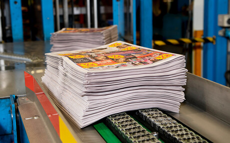 Compressed air is used in the distribution centres where the newspapers are collated and bundled ready for despatch