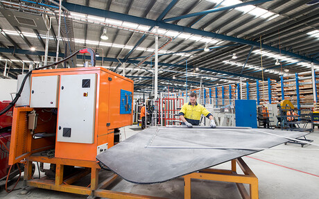 The compressed air system powers a vast range of machinery. Pictured - welding a frame.