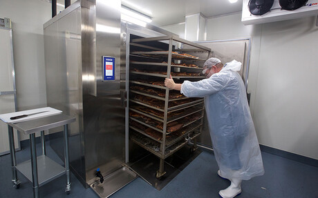 Meat smoking at Texas BBQ Foods